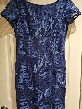JS Collections Navy Dress with Lavender Label